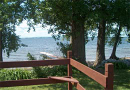 Lake Champlain rentals deck over sandy beach
