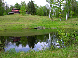 Vermont rentals house - pond in summer